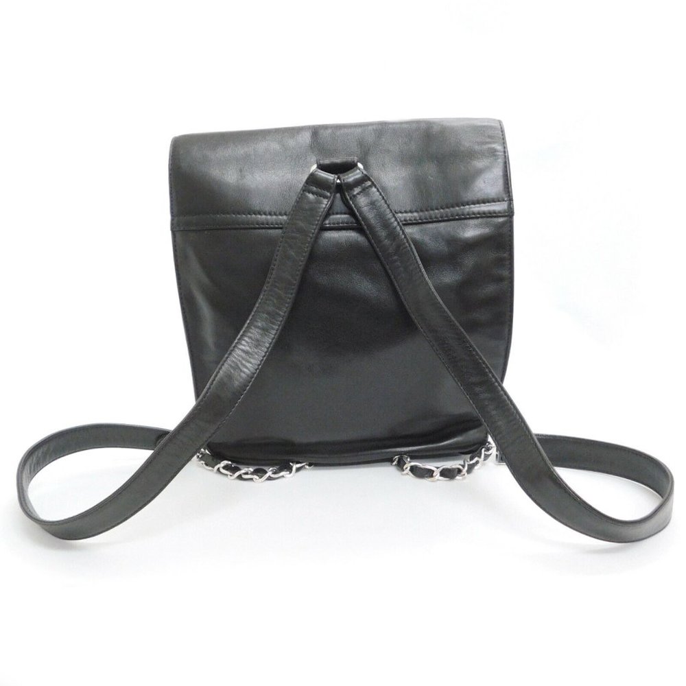 MINT! CHANEL BLACK LEATHER BACKPACK! RARE! - Picture 3 of 9